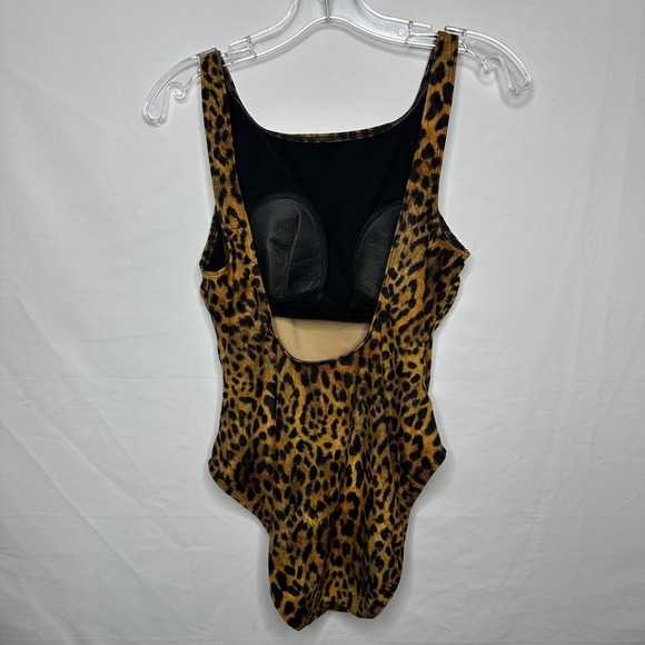 Jones New York Womens Leopard Print One Piece Swimsuit Size 14 Brown 48897 - Picture 2 of 5